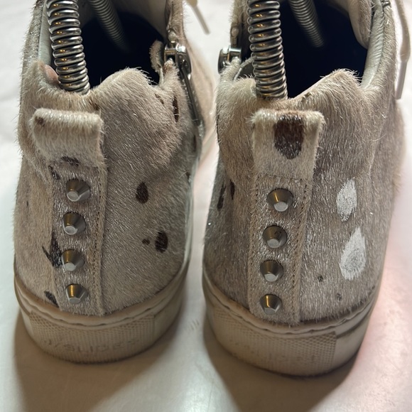 J/Slides Ludlow Mid-Top Off White Metallic Pony Hair - Picture 4 of 11
